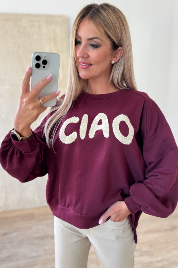 Bluza Oversizowa Ciao - Bordowa 5