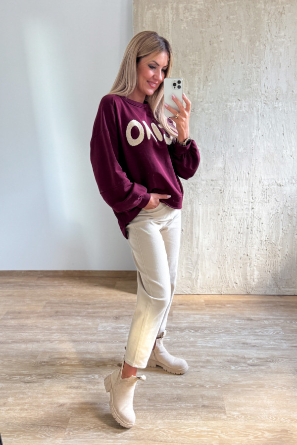 Bluza Oversizowa Ciao - Bordowa 6