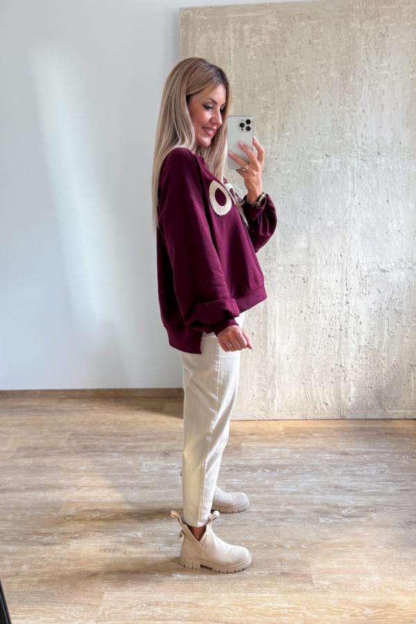 Bluza Oversizowa Ciao - Bordowa 7
