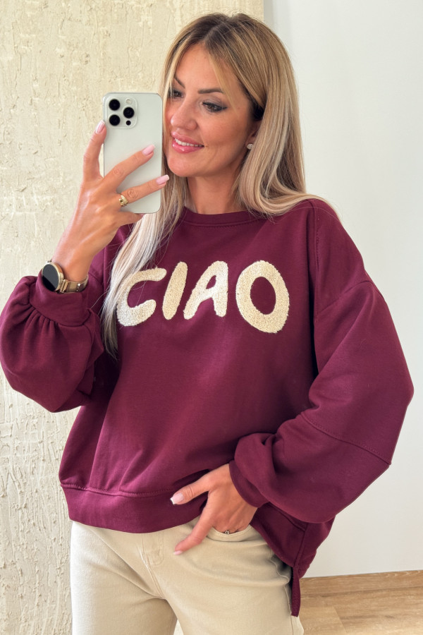 Bluza Oversizowa Ciao - Bordowa 8