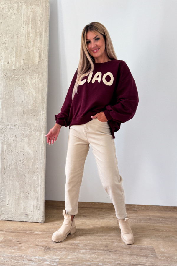 Bluza Oversizowa Ciao - Bordowa 9