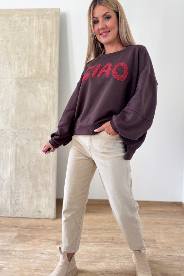 Bluza Oversizowa Ciao - Czeokladowa 6
