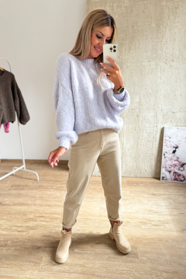 Sweter z Bufiastym Rękawem Ares - Liliowy 3