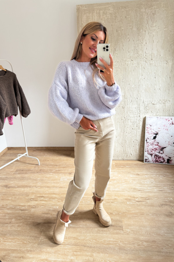 Sweter z Bufiastym Rękawem Ares - Liliowy 5
