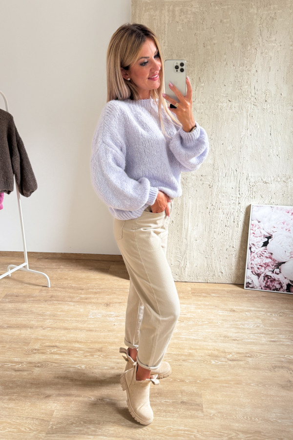 Sweter z Bufiastym Rękawem Ares - Liliowy 6