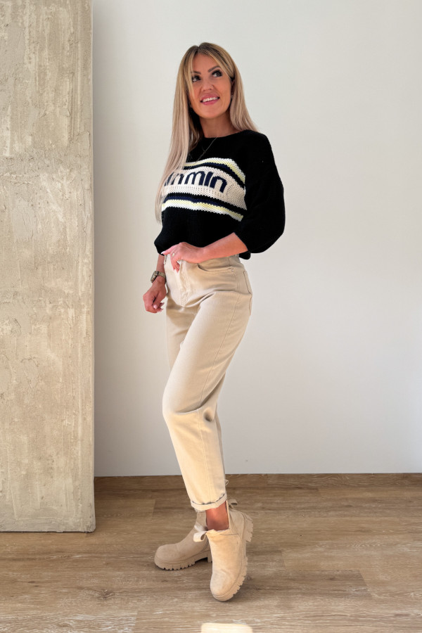 Sweter z Krótkim Rękawem Min Min - Czarny 3