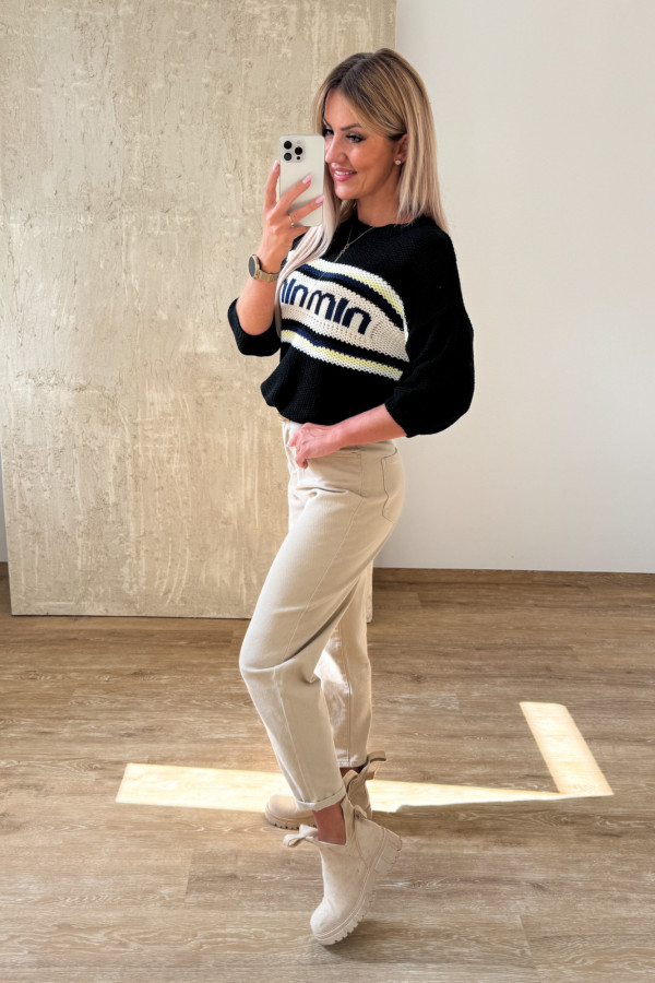 Sweter z Krótkim Rękawem Min Min - Czarny 5