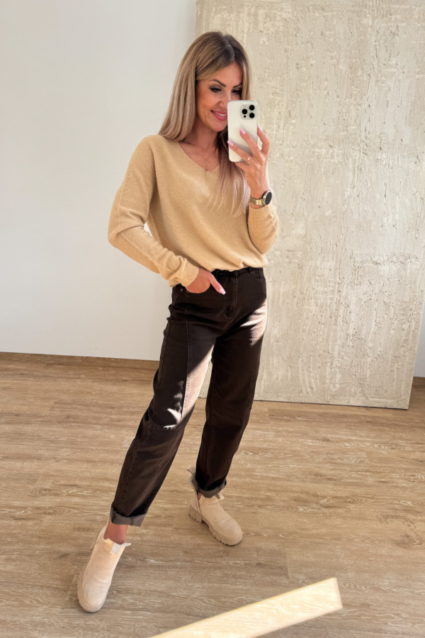 Sweter Baby Alpaka Moli - Camelowy