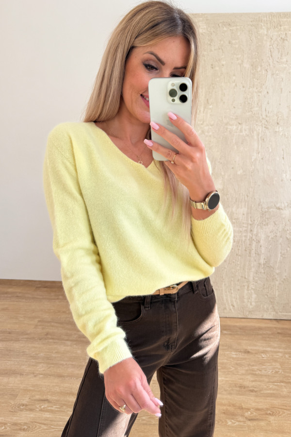Sweter Baby Alpaka Moli - Żółty