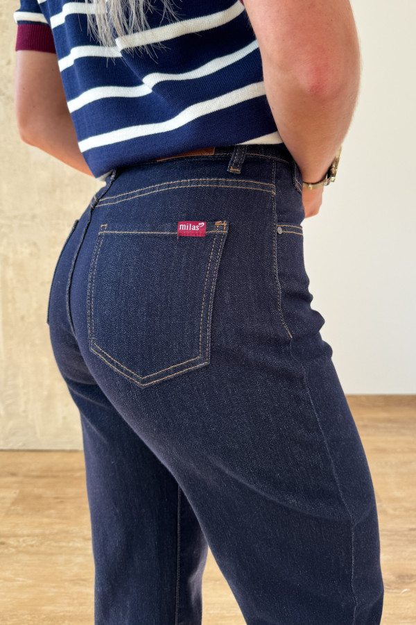 Spodnie Jeansy mod. 1072 Mom Fit - Granatowe 1