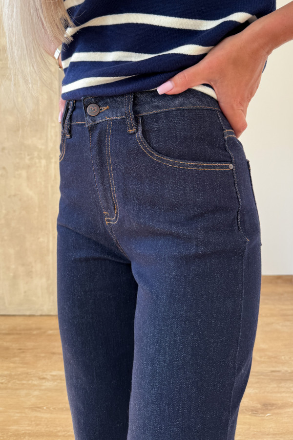Spodnie Jeansy mod. 1072 Mom Fit - Granatowe 2