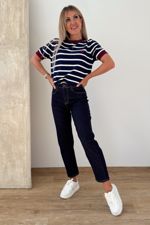 Spodnie Jeansy mod. 1072 Mom Fit - Granatowe 3