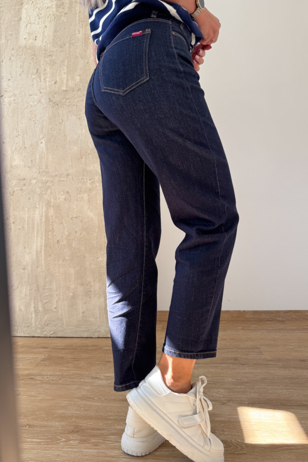 Spodnie Jeansy mod. 1072 Mom Fit - Granatowe