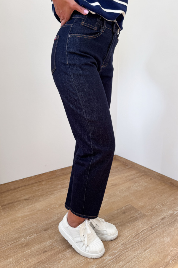 Spodnie Jeansy mod. 1072 Mom Fit - Granatowe 4