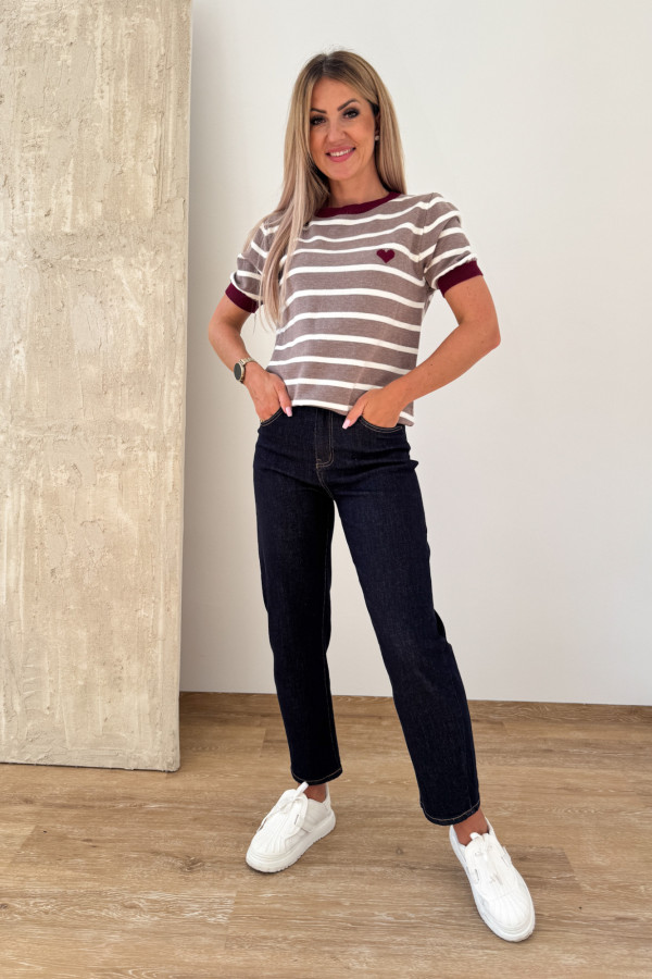 Spodnie Jeansy mod. 1072 Mom Fit - Granatowe 9