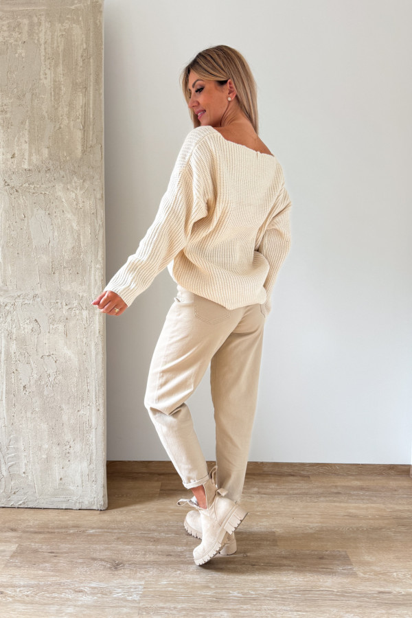 Sweter z Kieszonką Candy - Waniliowy 1