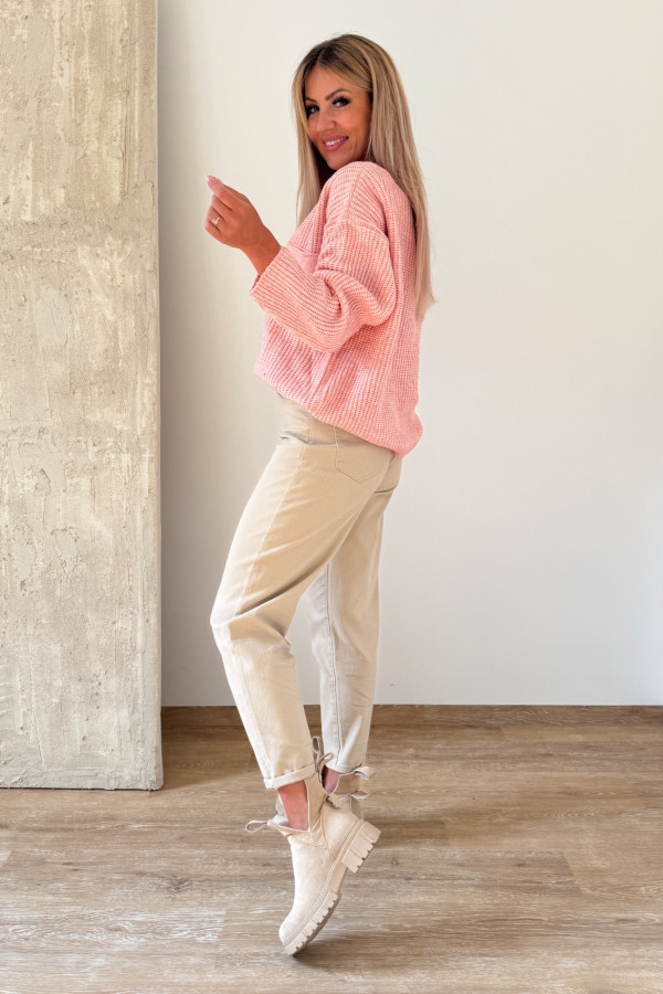 Sweter z Kieszonką Candy - Brzoskwiniowy 3