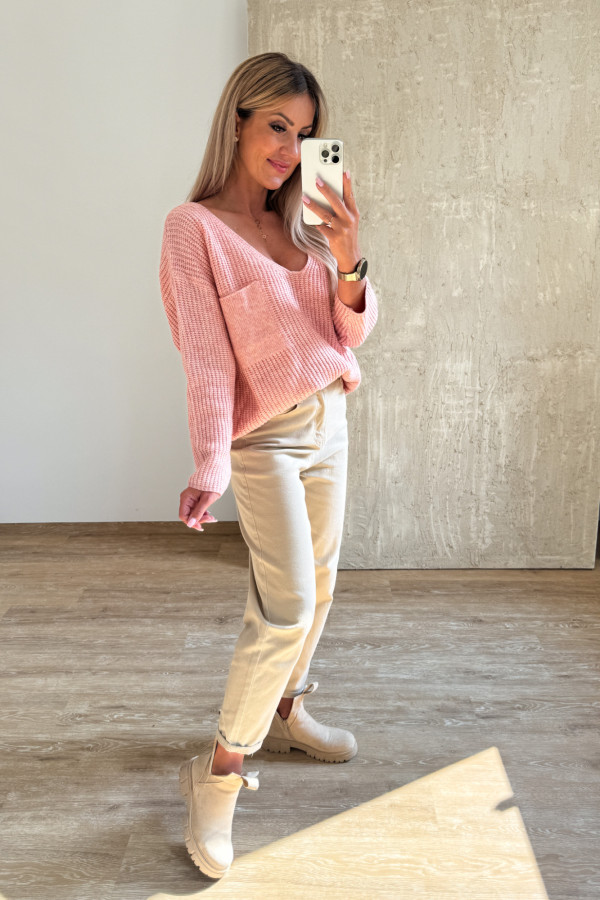 Sweter z Kieszonką Candy - Brzoskwiniowy 6