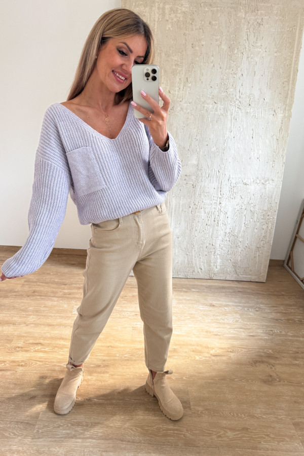 Sweter z Kieszonką Candy - Liliowy 11