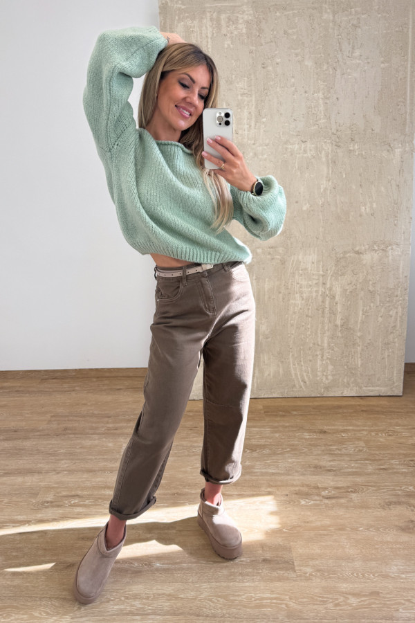 Sweter Cozy - Miętowy