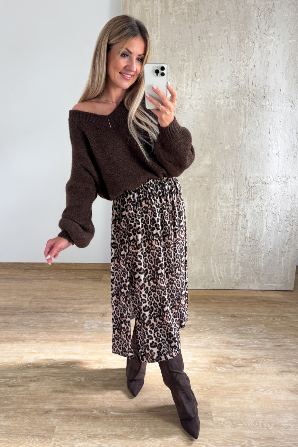 Sweter Oversize Vandetta - Czekoladowy 1