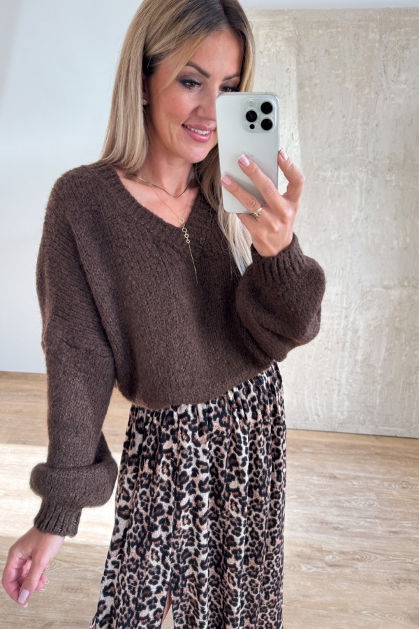 Sweter Oversize Vandetta - Czekoladowy 4