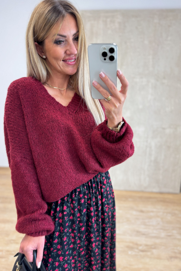 Sweter Oversize Vandetta - Burgundowy 3