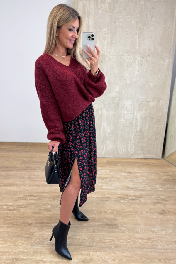Sweter Oversize Vandetta - Burgundowy 5