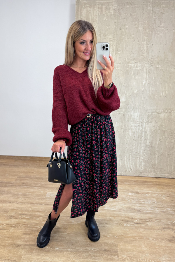 Sweter Oversize Vandetta - Burgundowy 6