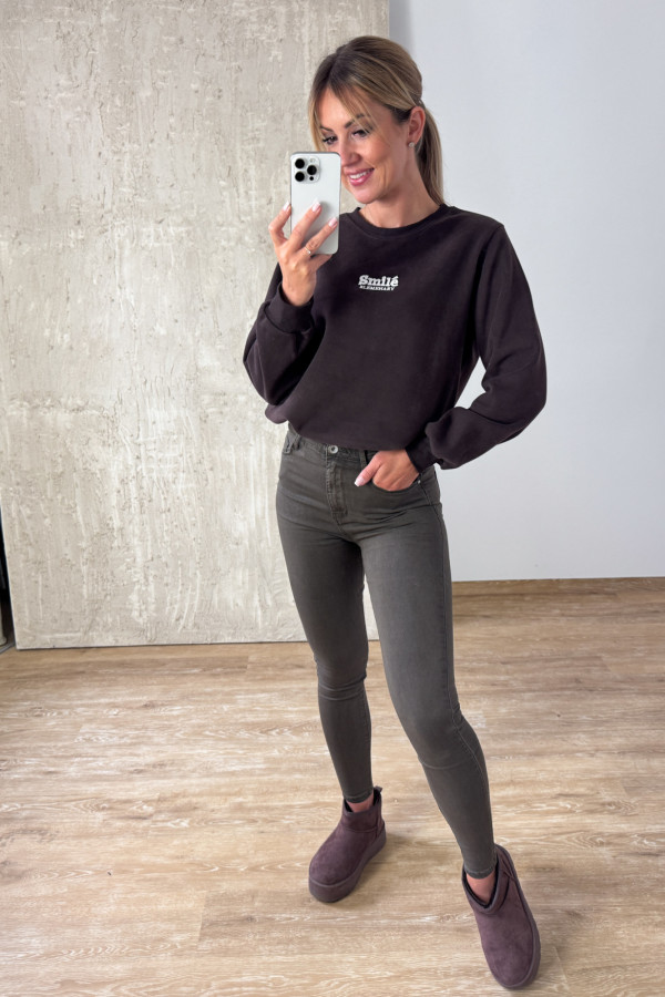 Bluza Ocieplana Smile - Czekoladowa 1