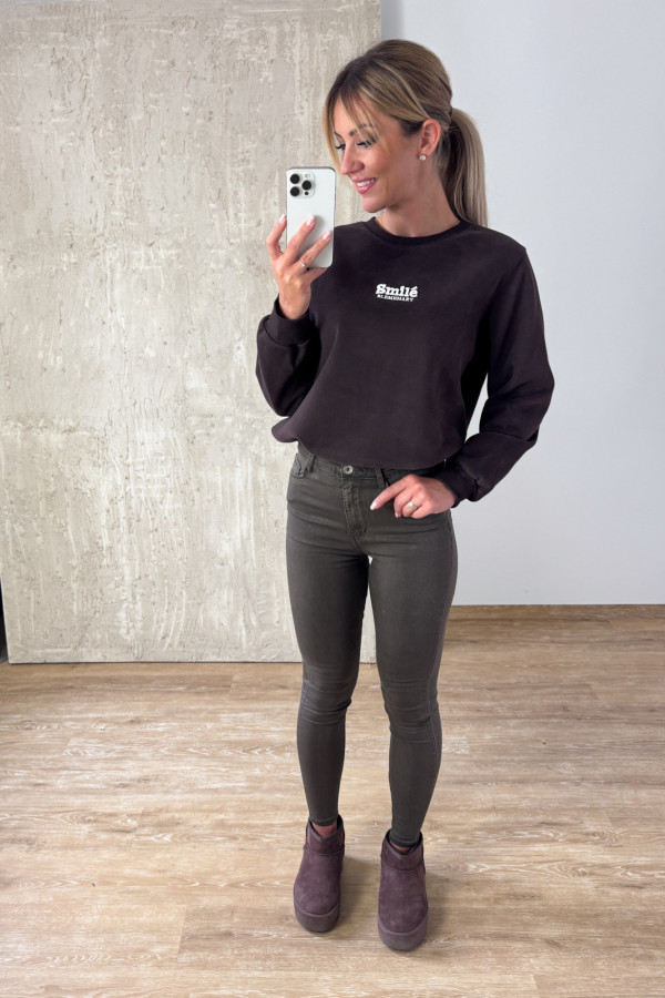 Bluza Ocieplana Smile - Czekoladowa 2