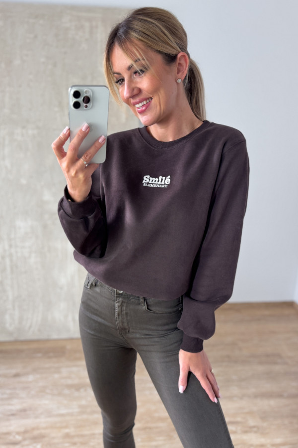 Bluza Ocieplana Smile - Czekoladowa 4