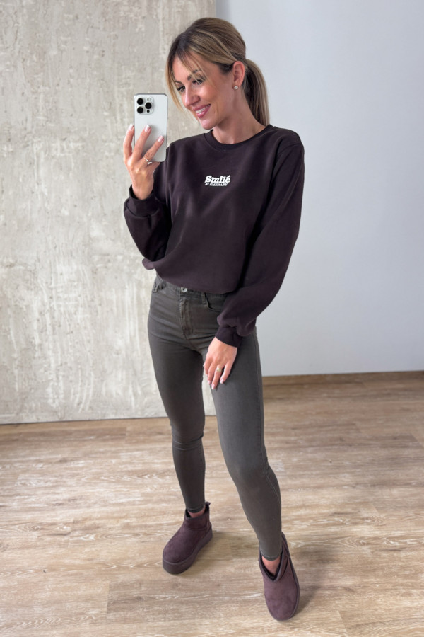 Bluza Ocieplana Smile - Czekoladowa