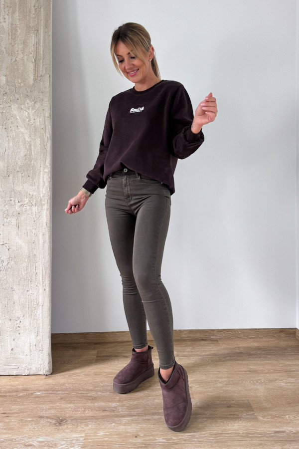Bluza Ocieplana Smile - Czekoladowa 5
