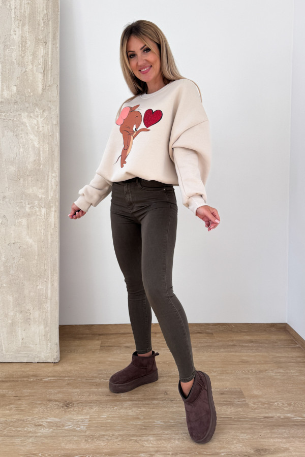 Bluza Oversizowa Jerry - Beżowa 3
