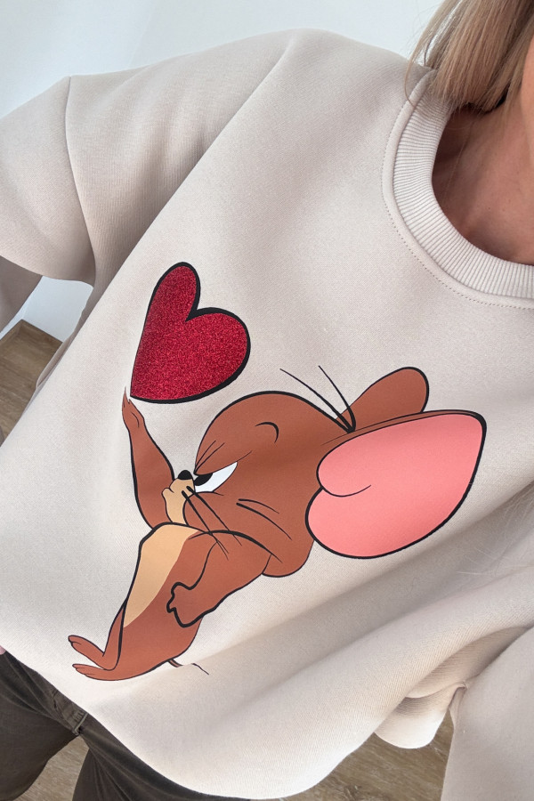 Bluza Oversizowa Jerry - Beżowa 5
