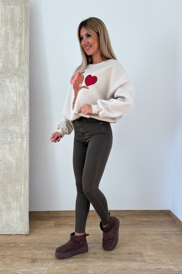 Bluza Oversizowa Jerry - Beżowa 11