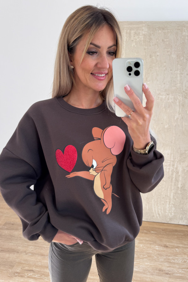 Bluza Oversizowa Jerry - Czekoladowa 2
