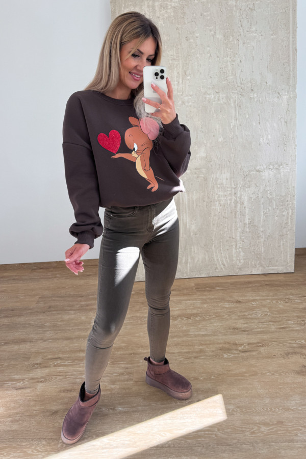 Bluza Oversizowa Jerry - Czekoladowa 7