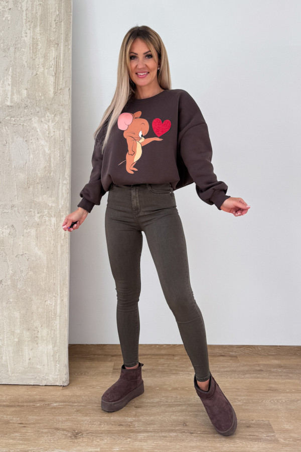 Bluza Oversizowa Jerry - Czekoladowa 9