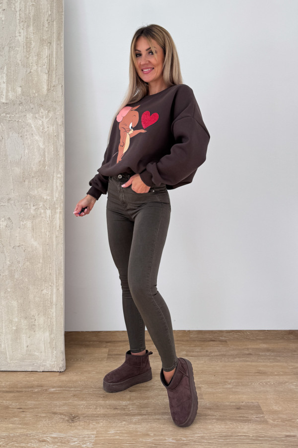 Bluza Oversizowa Jerry - Czekoladowa 10