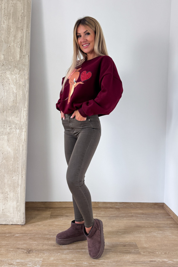 Bluza Oversizowa Jerry - Bordowa 2