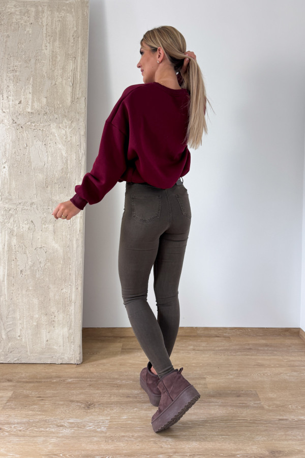 Bluza Oversizowa Jerry - Bordowa 5