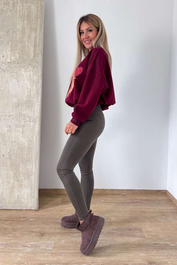 Bluza Oversizowa Jerry - Bordowa 6