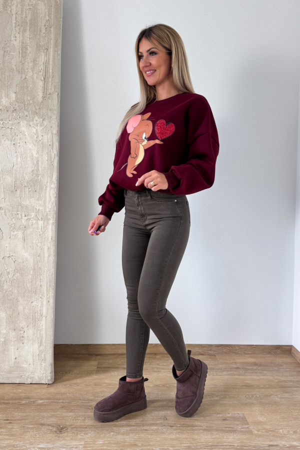 Bluza Oversizowa Jerry - Bordowa 7