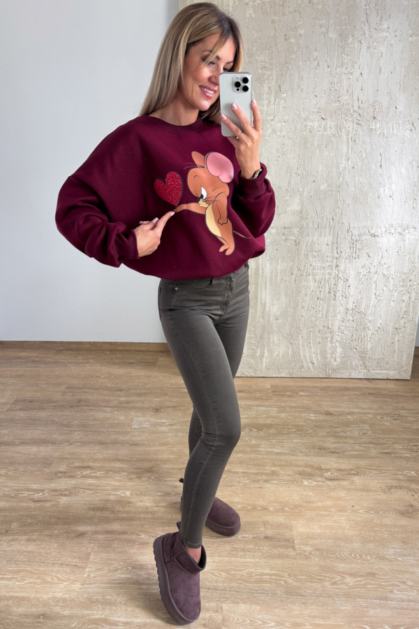Bluza Oversizowa Jerry - Bordowa 12