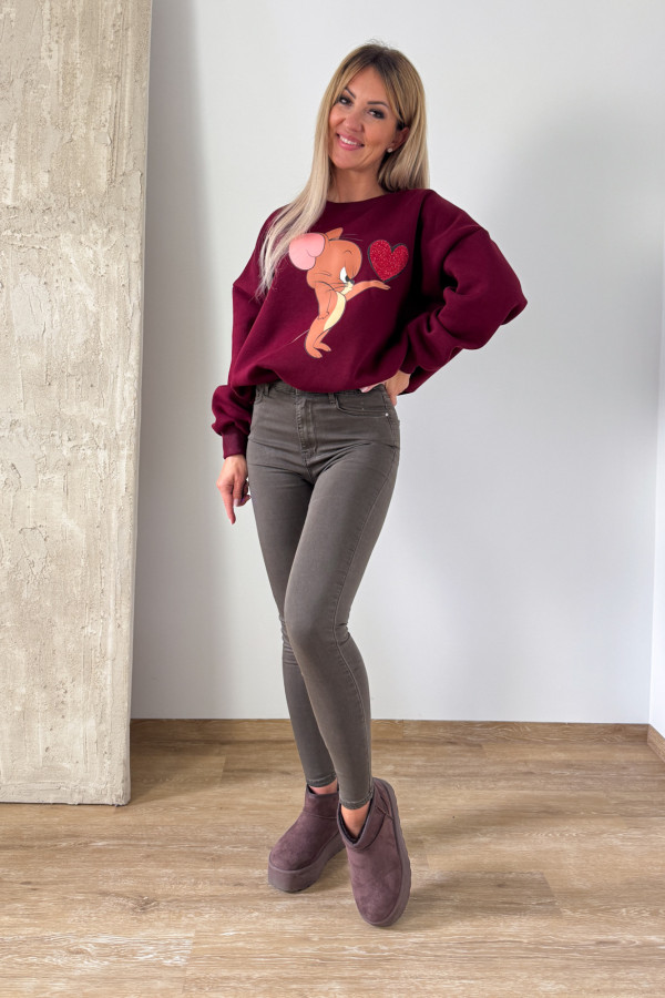 Bluza Oversizowa Jerry - Bordowa 14