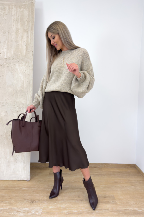 Sweter z Bufiastym Rękawem Ares - Beżowy 3