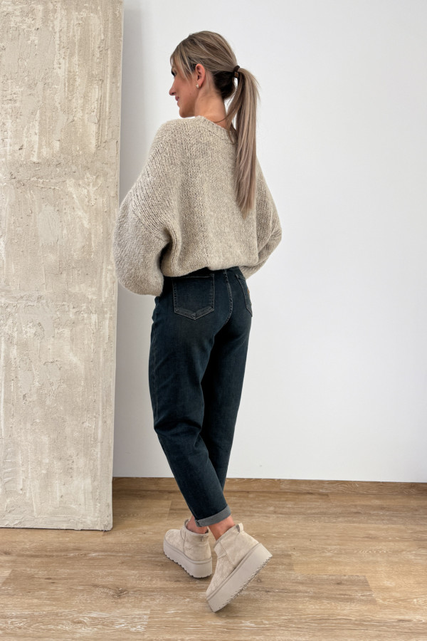 Sweter z Bufiastym Rękawem Ares - Beżowy 11