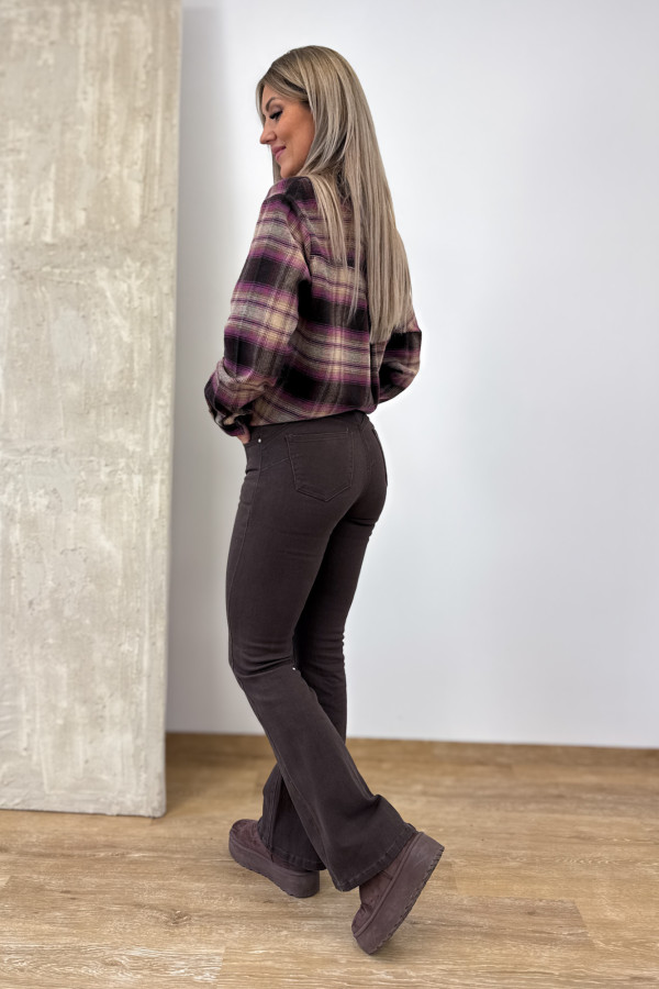 Spodnie Jeansy Flare Fit mod. 5093 - Czekoladowe 3